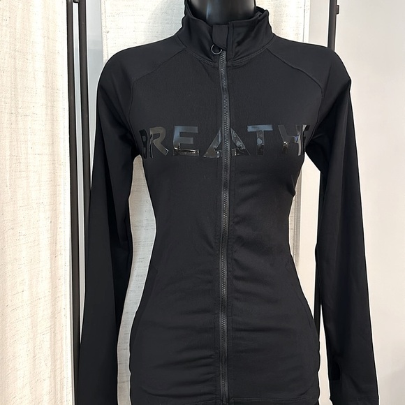 Missguided Black Active Workout Stretch long sleeve zip up jacket top 4 - Picture 5 of 9